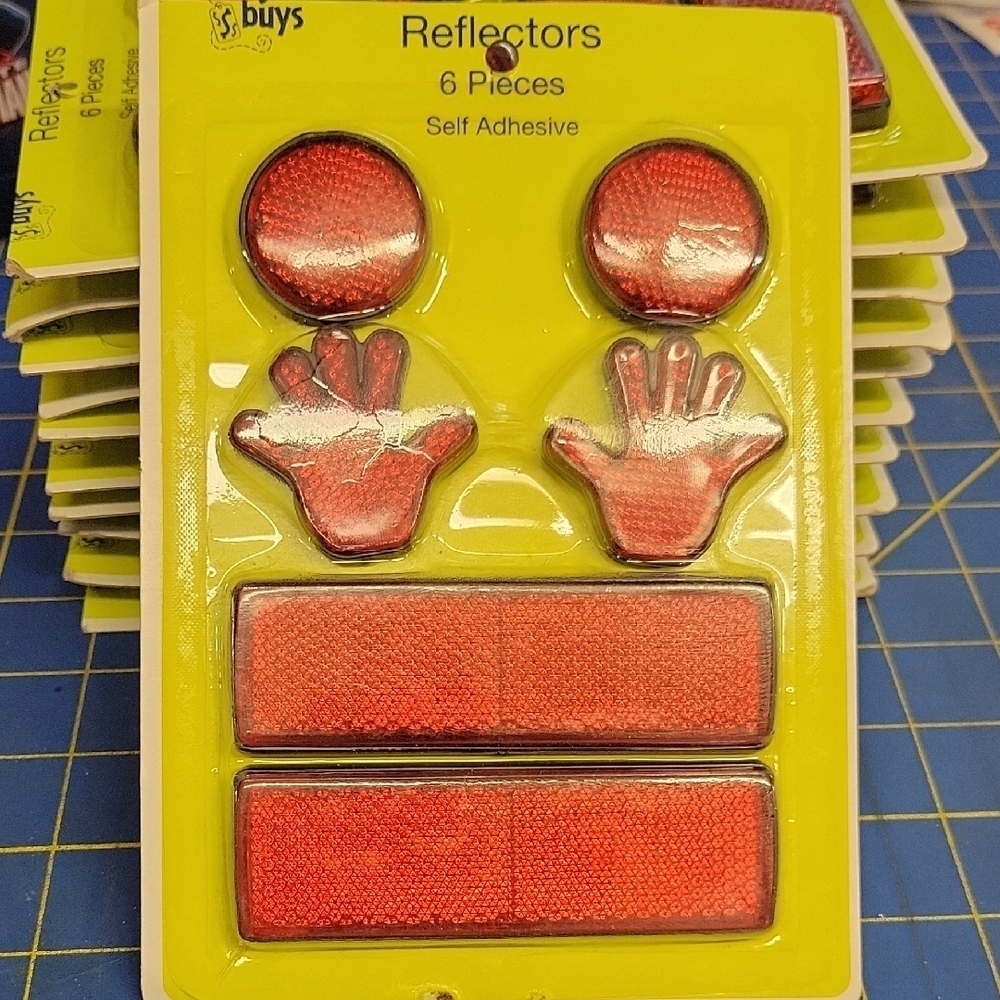 6 self-adhesive reflectors for bicycles